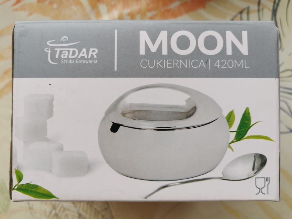 Cukiernica stalowa z łyżeczką 420 ml Tadar Moon