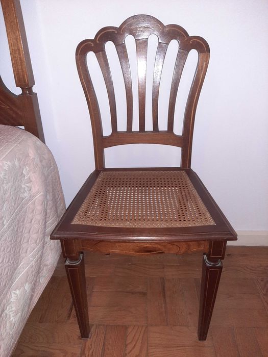 Cama + Mesa de Cabeceira + Cadeira Estilo D.ª Maria madeira qualidade