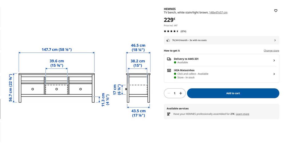 Móvel Hack TV Ikea Hemnes