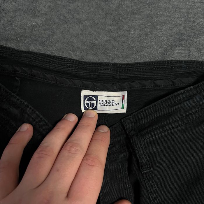 Джинсы Sergio Tacchini карго черного цвета широкие карго штаны брюки s