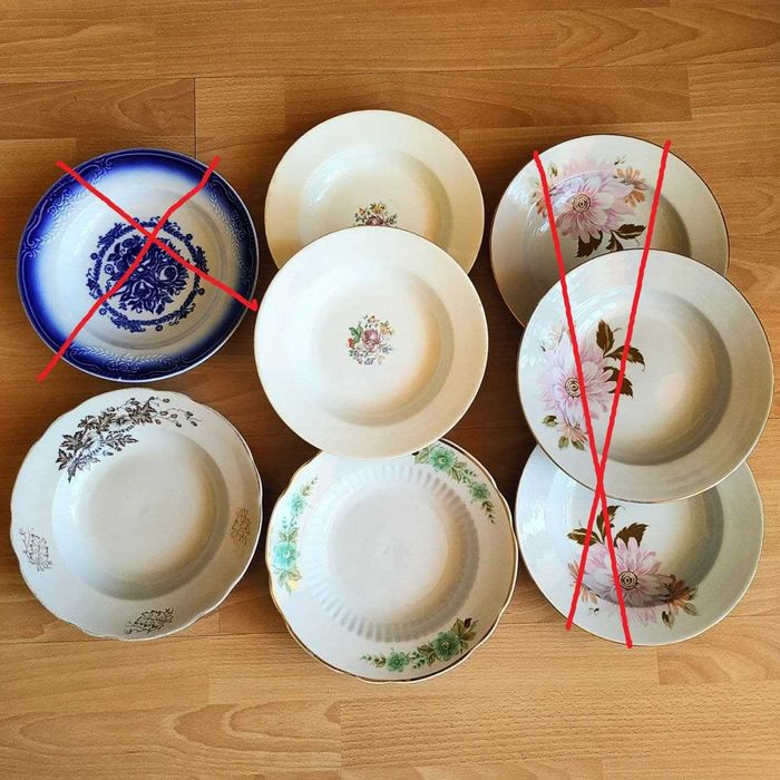 Тарелки, Селедочница. Фарфор СССР. Барановка, Коростень, Буды