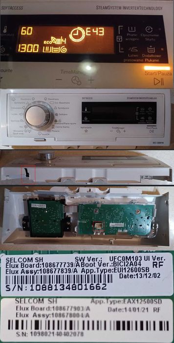 Electrolux EWT1367VDW typ TF143123 na części. SN913_217_221-01