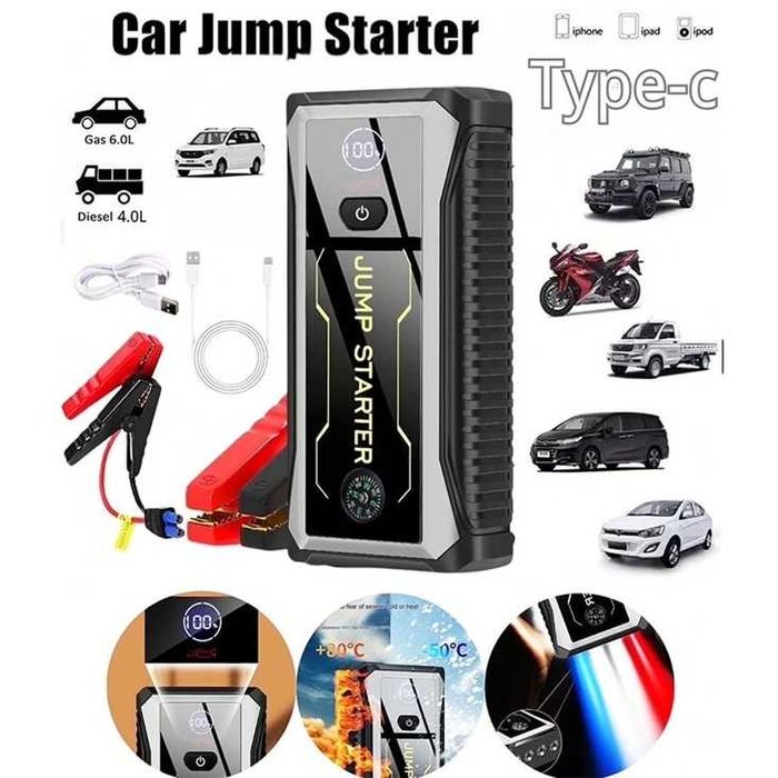 Пусковий пристрій Бустер SAST JS-28000mAh,піковий 800A,пусковий 400A