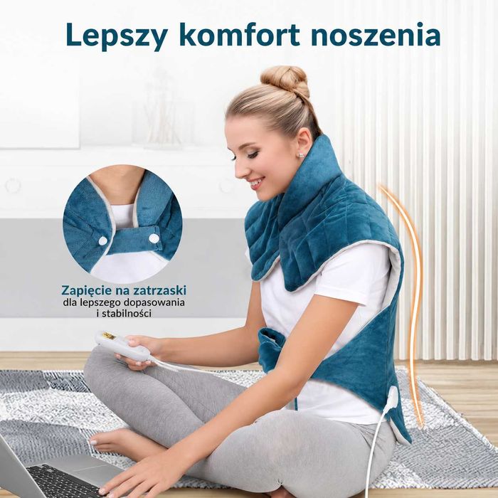 Poduszka Grzewcza Comfytemp na Kark Ramiona Plecy 120W 9 Poziomów Timer Pilot