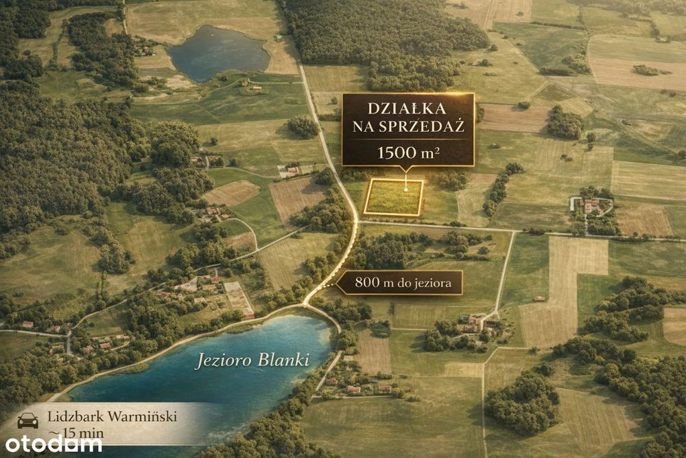 Malownicza działka 800 m od jeziora Blanki - Widok 2