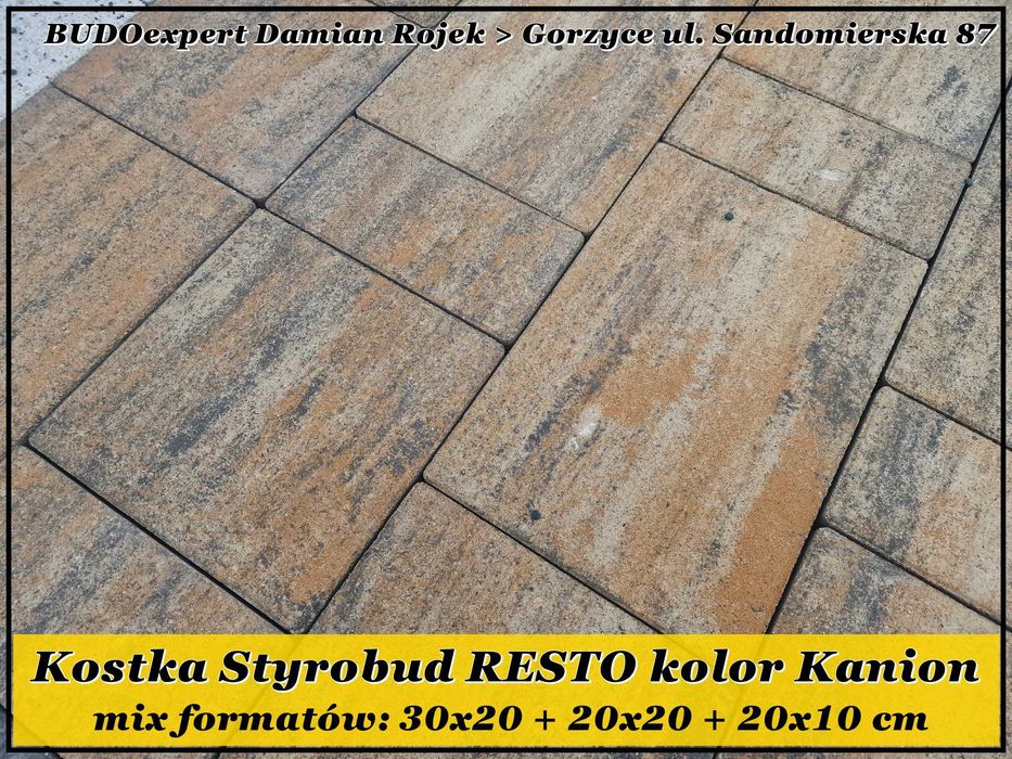 Popularna kostka brukowa Styrobud RESTO nowy piękny kolor KANION 2025