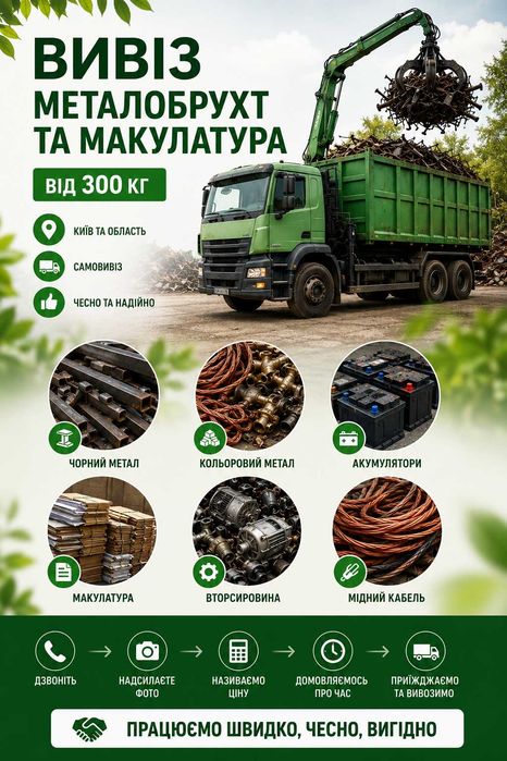 Прийом самовивіз металобрухт макулатура металлолом книжки прием залізо железо алюминий акб провода кабель медь мідь аккумулятор алюміній латунь книги