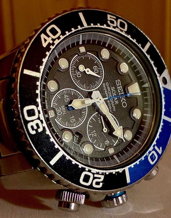 Seiko Solar Alarm Chronograph Diver влагозащищенные, солнечная батарея