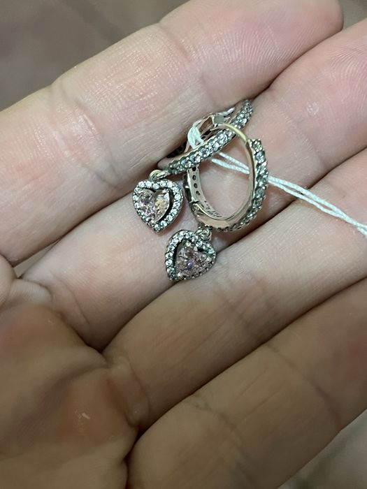 Сережки з сердечками пандора