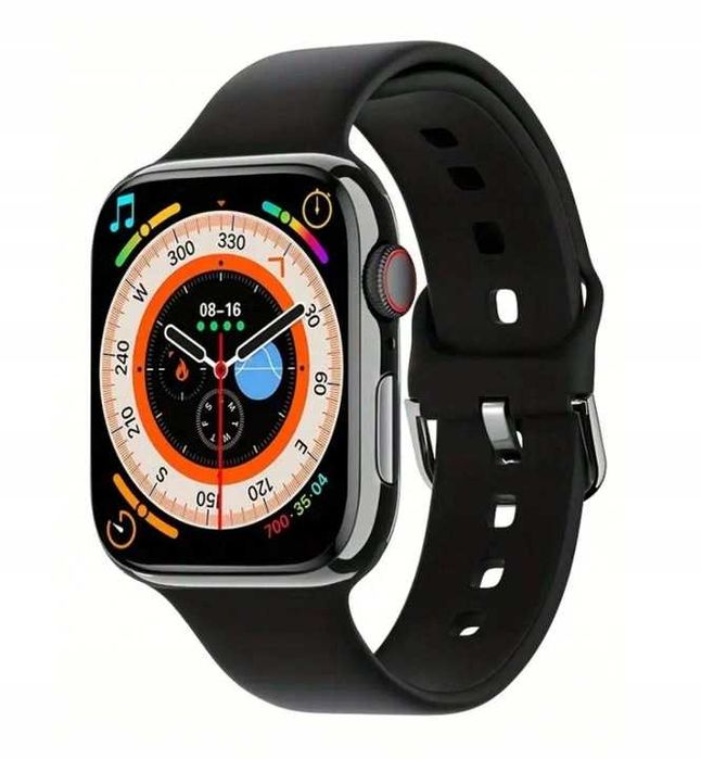 Smartwatch T168 PL połączenia BT sport muzyka Nowy Folia Czarny