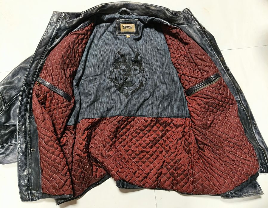 Кожаная куртка CAMEL ACTIV,кожа ягненка ,Индия 50-52р.