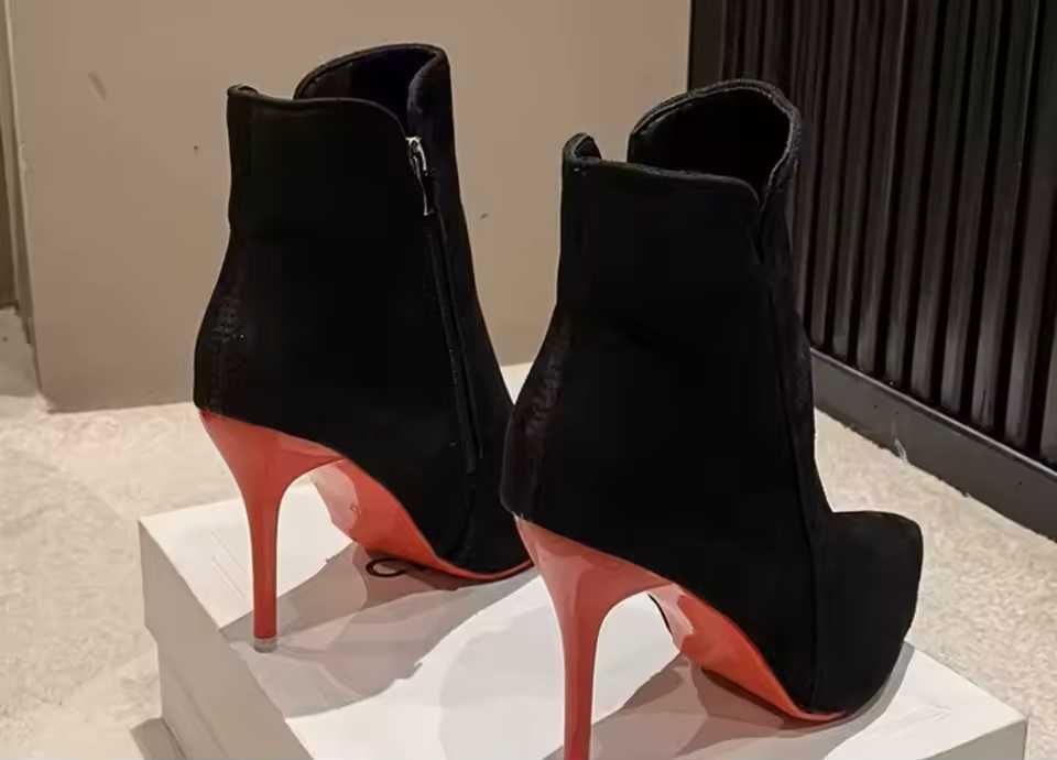 Czarne botki obcas 10 cm
