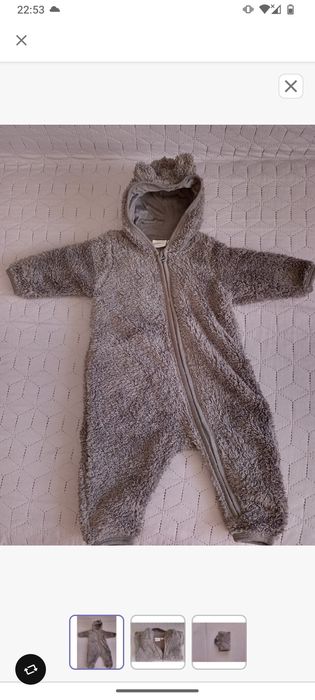 Pajacyk niemowlęcy ocieplany w rozmiarze 68