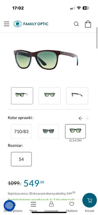Okulary Ray-Ban w etui