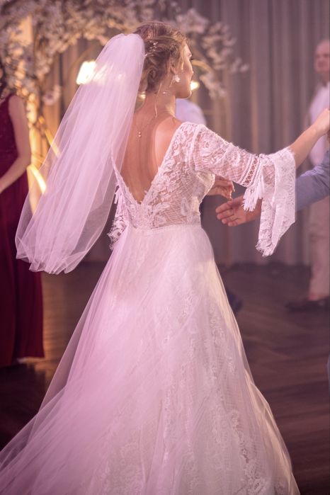 Suknia ślubna boho koronka