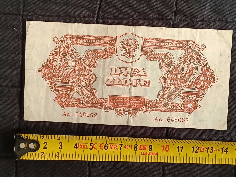 2 złote 1944, banknot, Polska, seria Ac, obowiązkowym