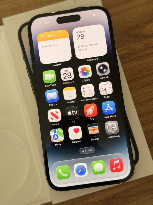 iPhone 14 Pro Czarny - Kondycja 97%, z pudełkiem