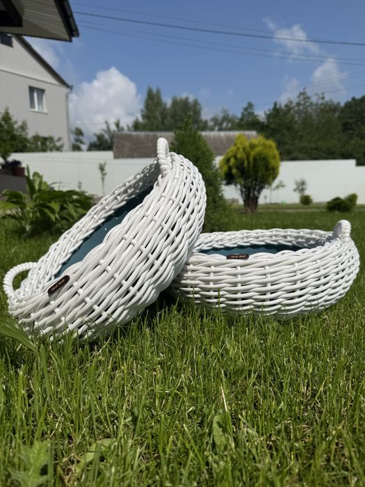 Кашпо з  ротангу Вазон з ротангу новорічний вінок  кошик великодній