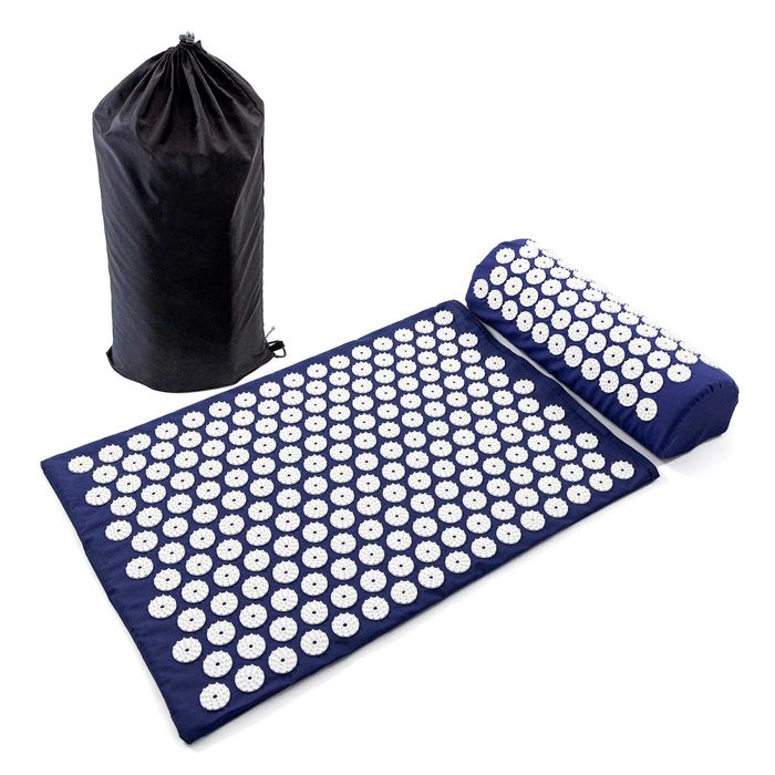 Массажный коврик Аппликатор Кузнецова+валик массажер для спины/шеи/ног