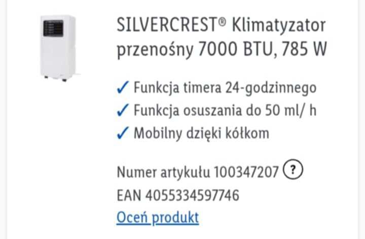 Klimatyzator silvercrest