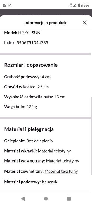 Męskie buty trekkingowe Hunter rozmiar 45