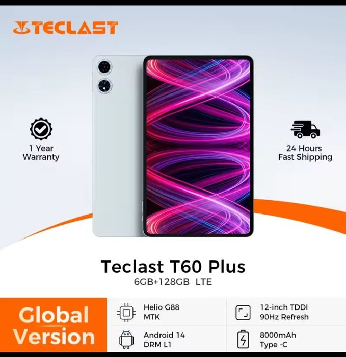 Планшет Teclast T60 Plus 6/128 Gb global version 2 sim карти