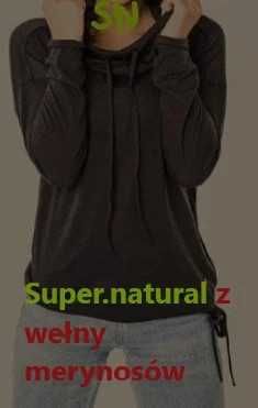 Bluza z kapturem Super.natural z wełny merynosów M