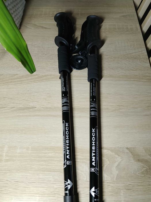 Kijki kije trekkingowe do nordic walking składane 2 sztuki czarne