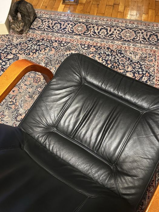 Fotel skórzany wygodny masywny krzesło