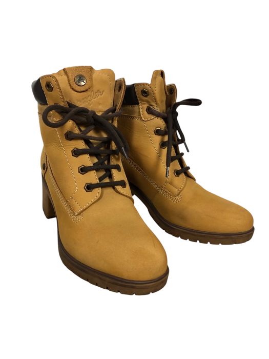 Brązowe damskie buty botki na klocku Wrangler na co dzien 40