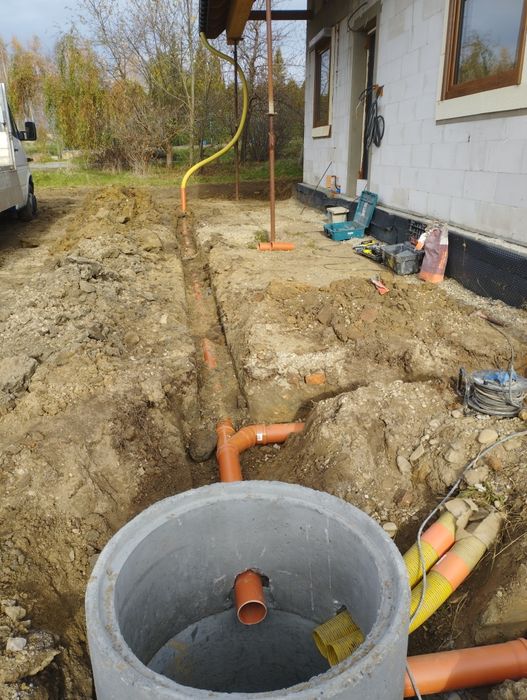 Montaż oczyszczalni zbiorników szamba odwodnienia/odwodnienie