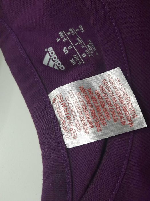 Adidas piękna nowa bluzeczka dziewczęca r. 140  - ciemny fiolet