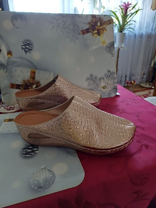 Klapki damskie nowe skóra ekologiczna
