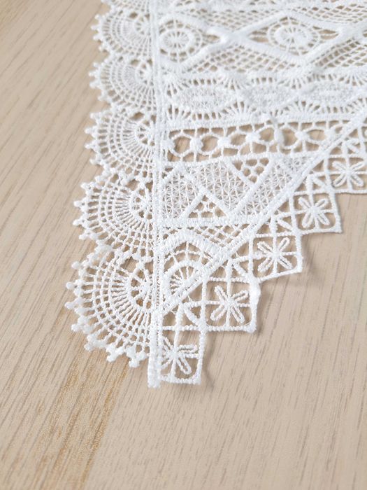 Jasny Biały Haftowany Kołnierzyk Doczepiany Odczepiany Fałszywy