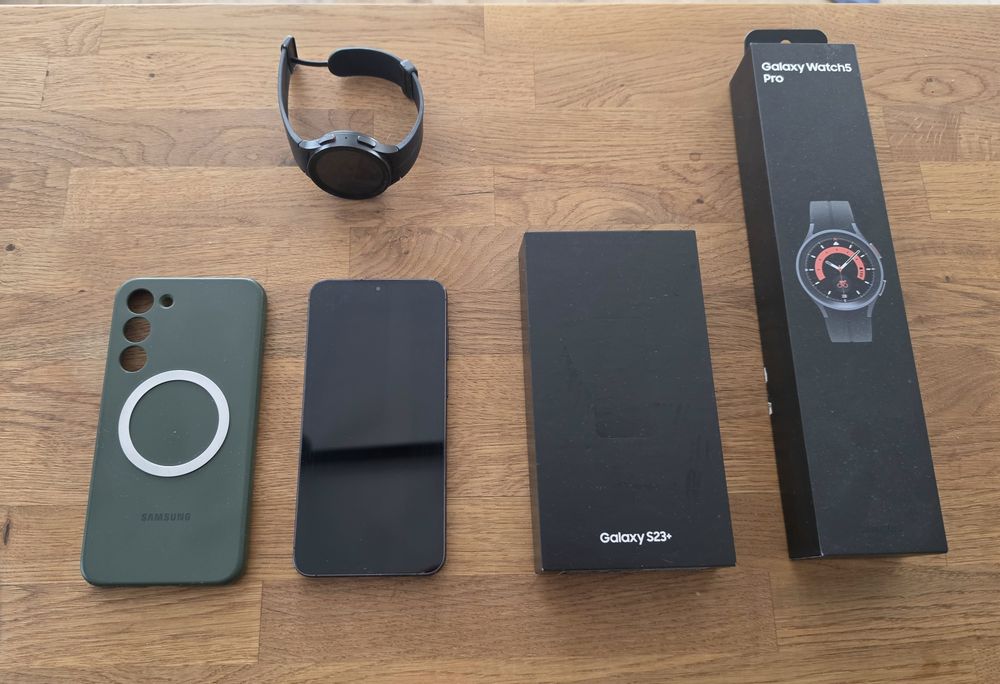 Samsung Galaxy s23 plus, Galaxy watch 5 pro