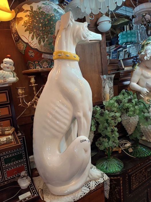 Escultura Italiana Galgo Cerâmica