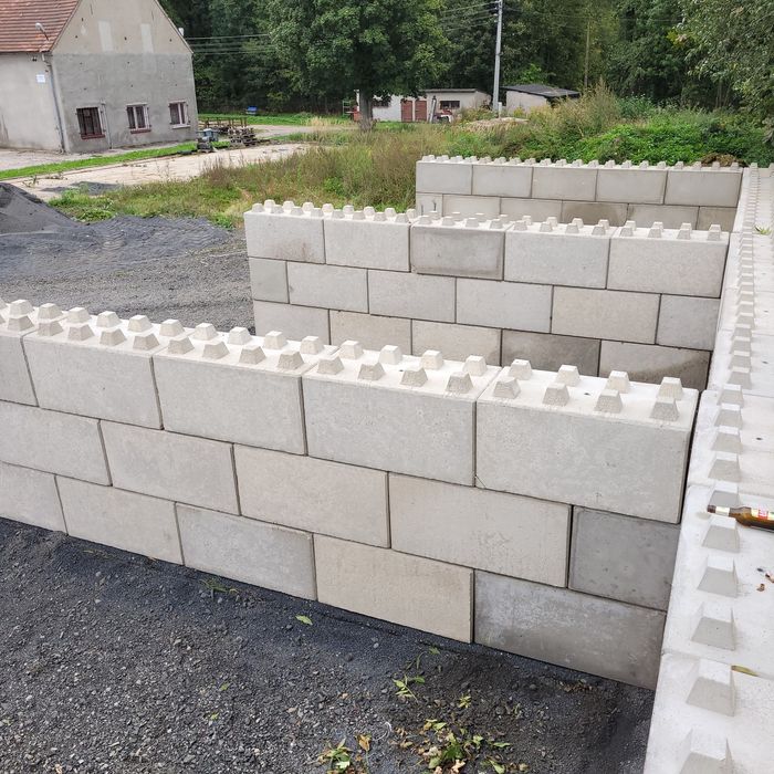 Blok betonowy, mury oporowe