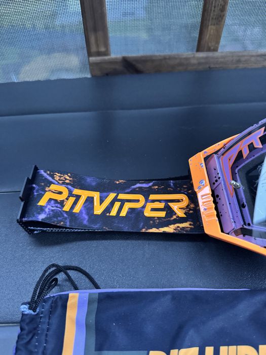Gogle PIT Viper brapstrap, szyba clear fiolet enduro