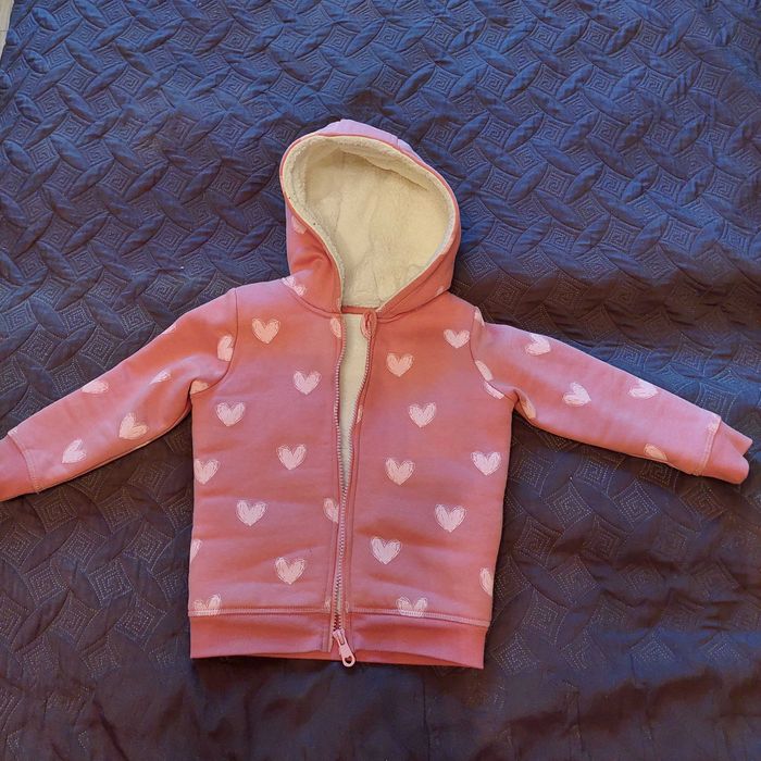 Утеплена худі для дівчинки, рожева, Р.92-98