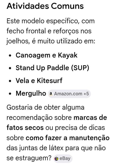 Fato seco OCEAN RODEO em bom estado