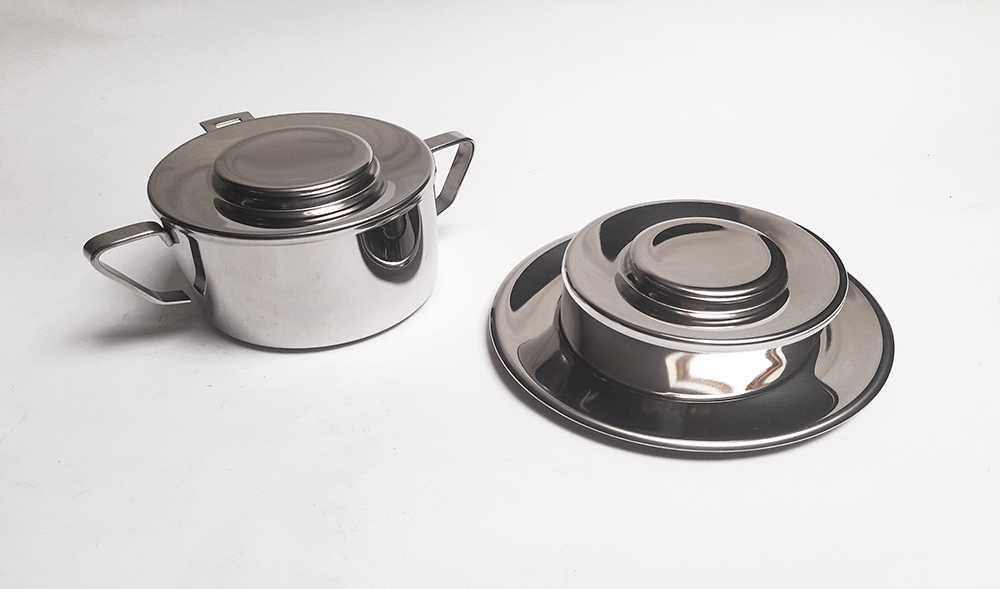 Serviço Manteigueira e Açucareiro Aço Inox Novo Artame