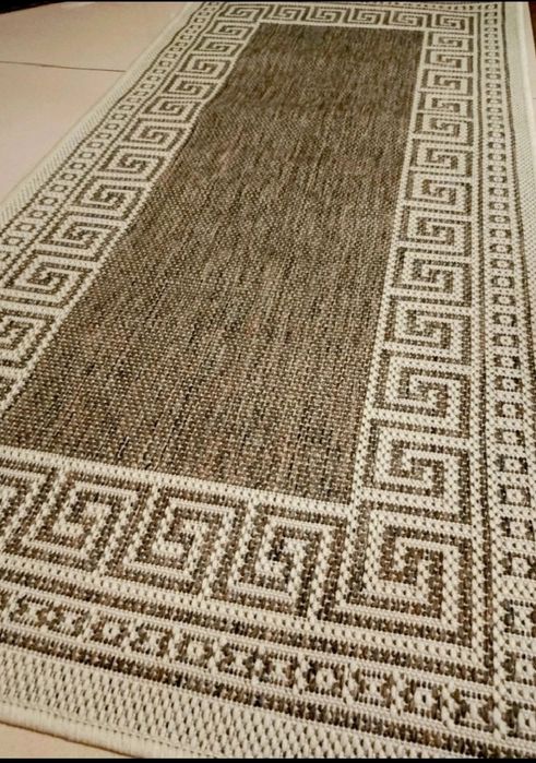 Dywan, chodnik Boho, wzór grecki , beżowy, 67 x 140 cm, Multidecor