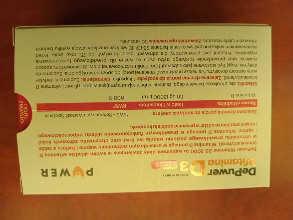 DePuwer witamina D3 2000j 60 kapsułek