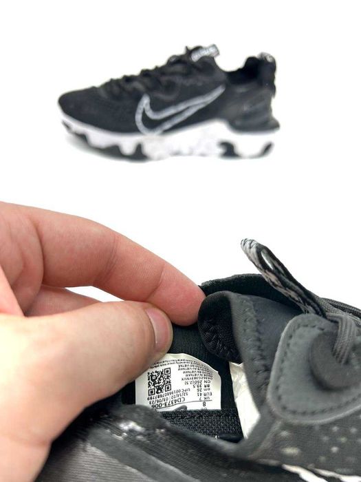 Чоловічі кросівки Nike React Vision "Black/White D551" Розміри 40-45