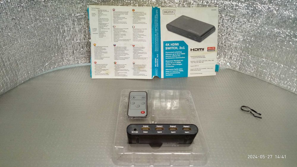 HDMI Переключатель / Коммутатор / Switch 3-в-1 / 4K (60 Гц) (DS-45316)