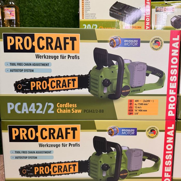 Комплект акумуляторна ланцюгова пила PROCRAFT PCA42/2 Гарантія 36місяц