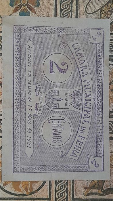 Cédula 2 Centavos 1921 Câmara da Feira
