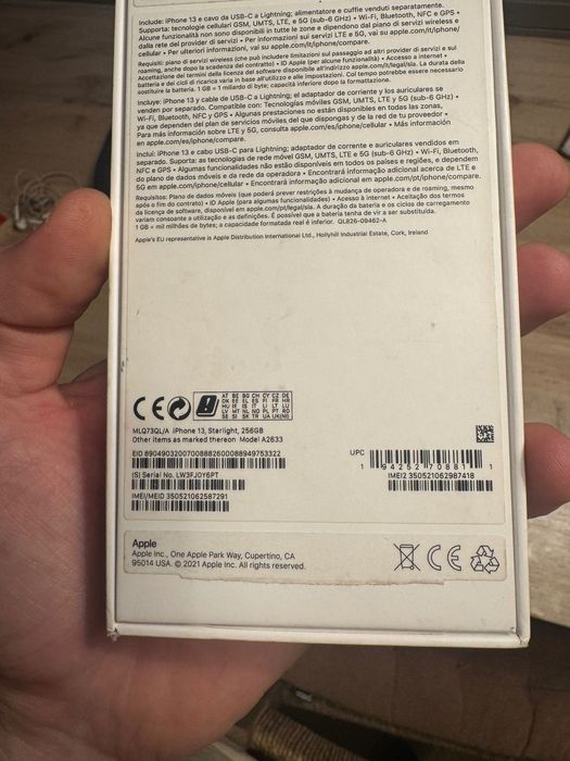 iPhone 13, 256 GB, branco, nova bateria