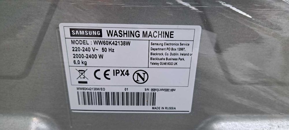 Pralka Samsung WW60K42138W