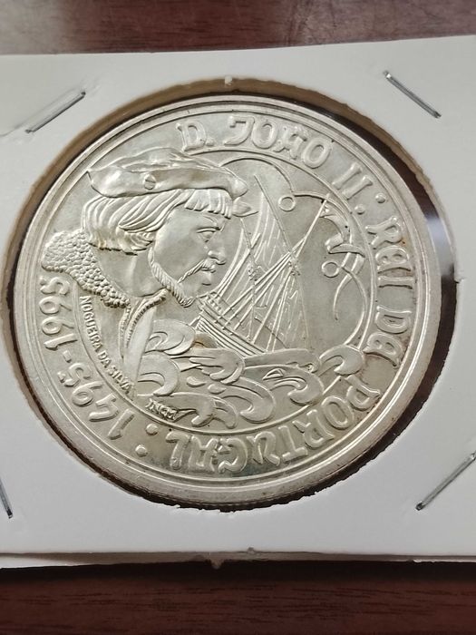 Moeda de 1000 escudos de 1995 - D. João II, em Prata